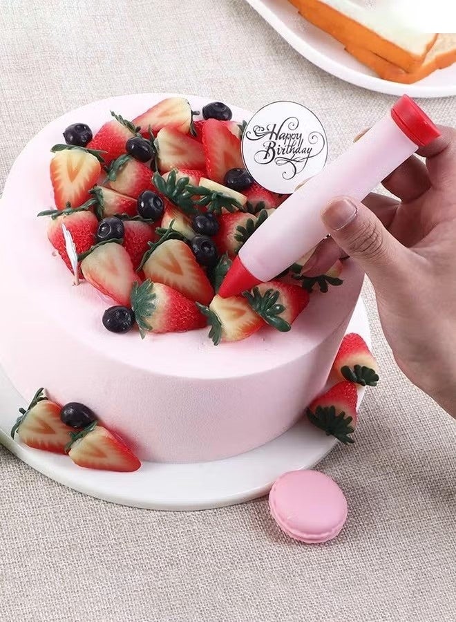 2PCS Cake Decorating Pens, Buttercream Frosting Gourmet Chocolate Silicone Decorating Pens Silicone Cupcake Salad Kits Cake Frosting Tools - Image 3